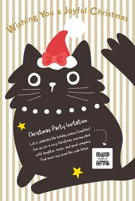 キャット　クリスマスカード, 留言卡, 留言卡 模板