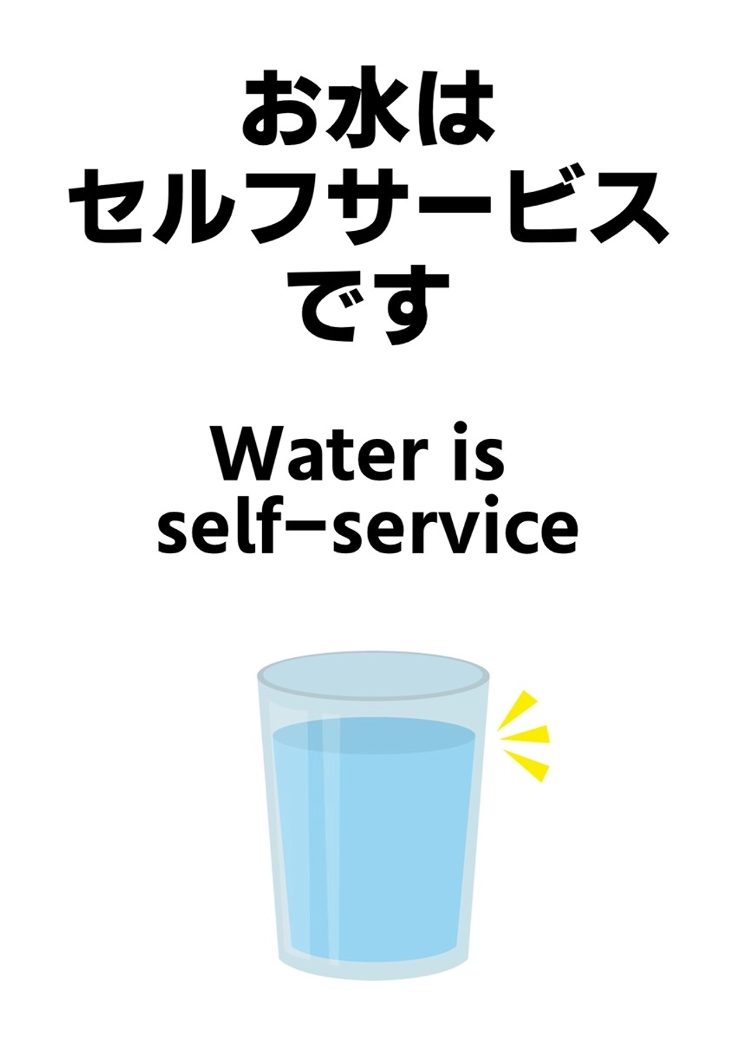水のセルフサービスの案内ポスター, 案内, 水, ピクトグラム, ポスターテンプレート