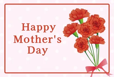 赤いカーネーションの母の日のカード, メッセージカード, メッセージカードテンプレート