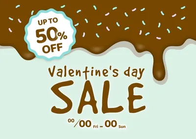 バレンタインデーセールのお知らせ, ポスター, ポスターテンプレート