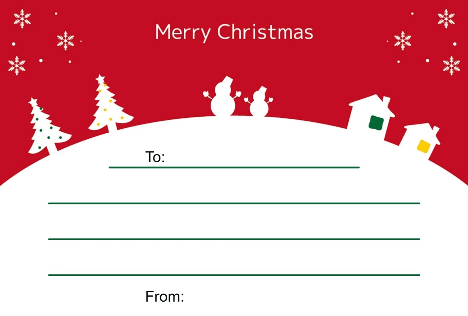 クリスマスのメッセージカード, クリスマス, 雪, クリスマスツリー, メッセージカードテンプレート