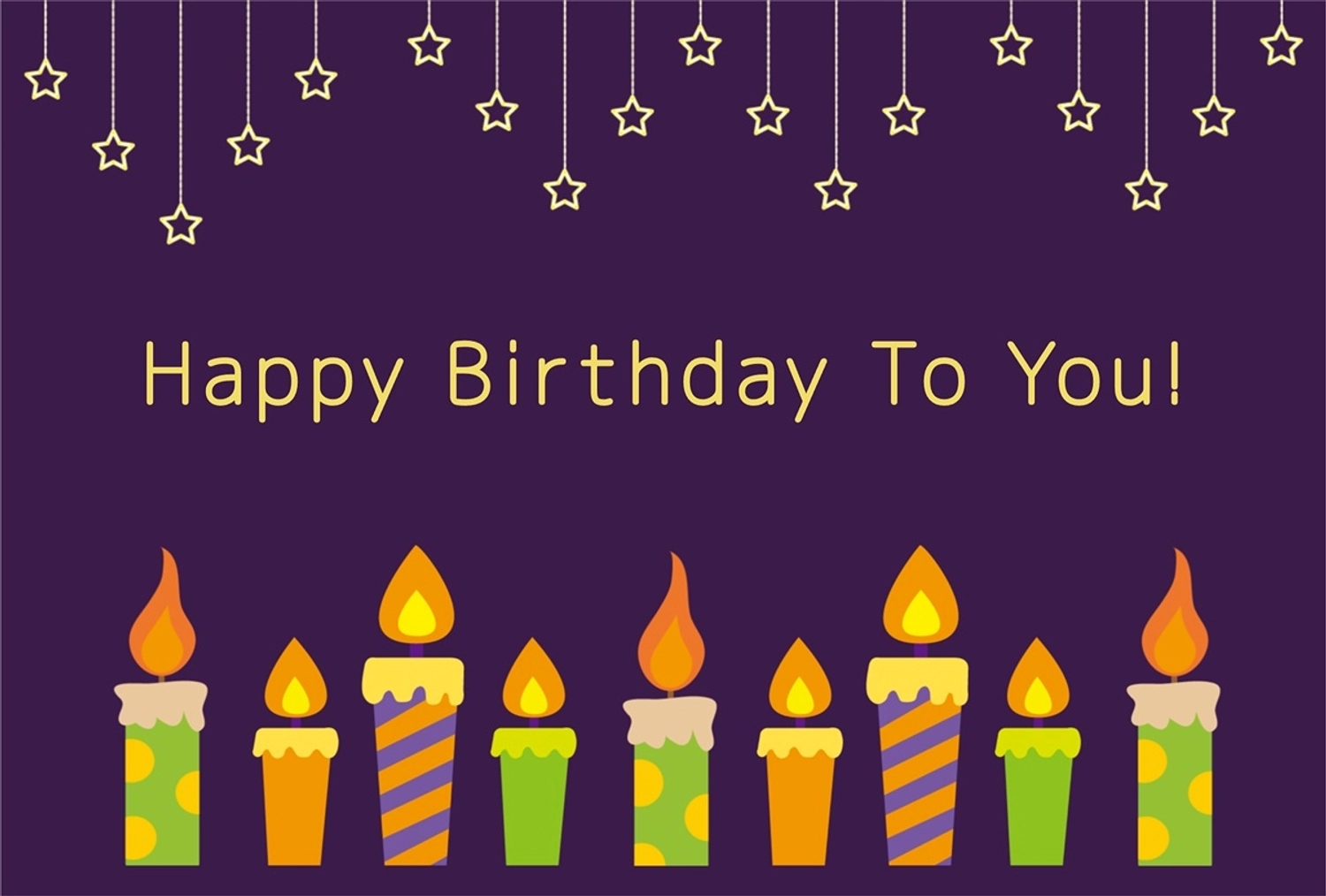 星とキャンドルのバースデカード, バースデー, カード, 誕生日, 誕生日カードテンプレート