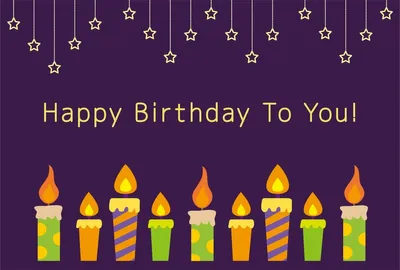 星とキャンドルのバースデカード, Birthday Card, Birthday Card template