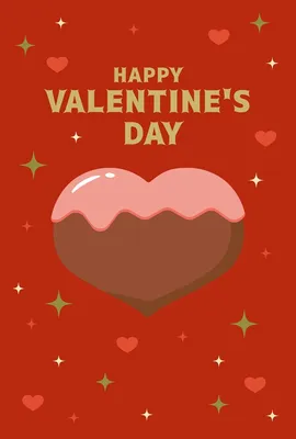ハートチョコのバレンタインカード, メッセージカード, メッセージカードテンプレート