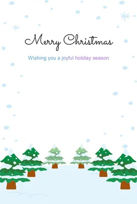 雪ともみの木のクリスマスポストカード_縦, message card, message card template