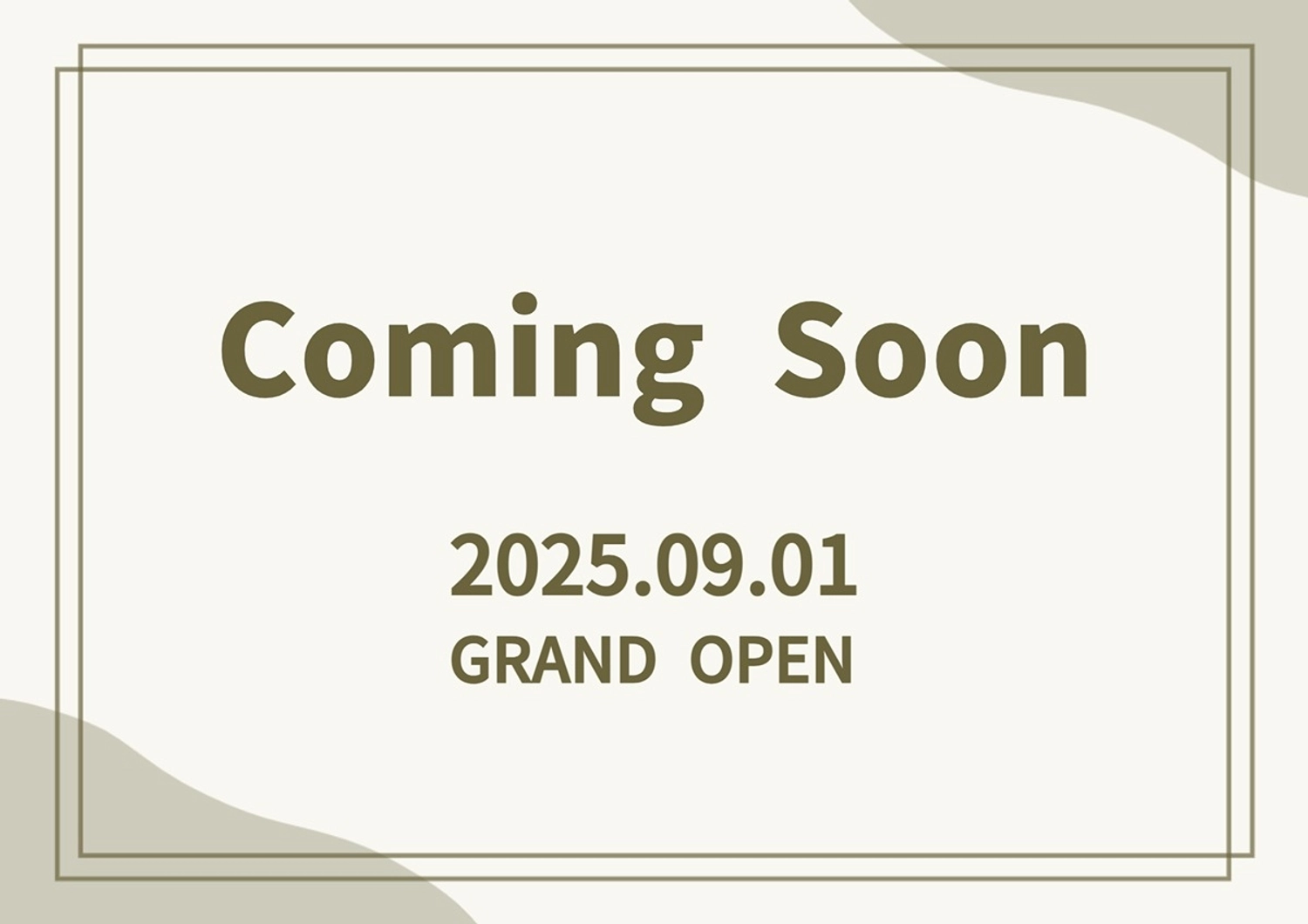 シンプルなComing Soon 案内, オープン, リニューアル, 新店舗, ポスターテンプレート