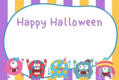 ポップなハロウィンのメッセージカード, メッセージカード, メッセージカードテンプレート