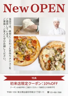 飲食店 新規OPENチラシ, チラシ, チラシテンプレート