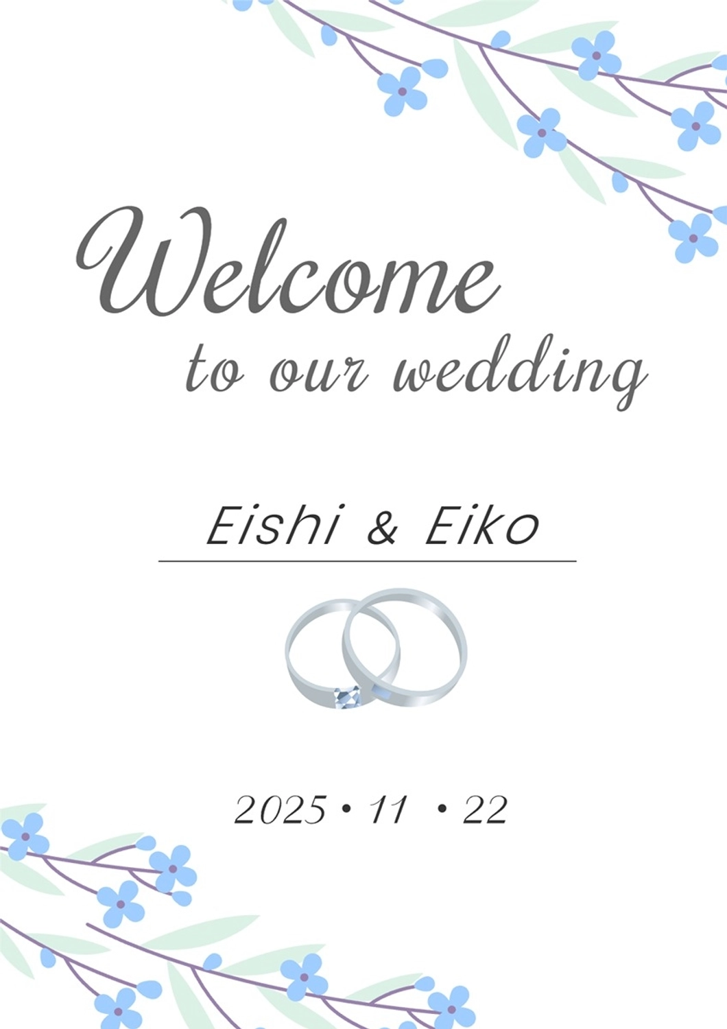 結婚式のウェルカムボード用ポスター, 結婚式, ウェディング, ウェルカムボード, ポスターテンプレート