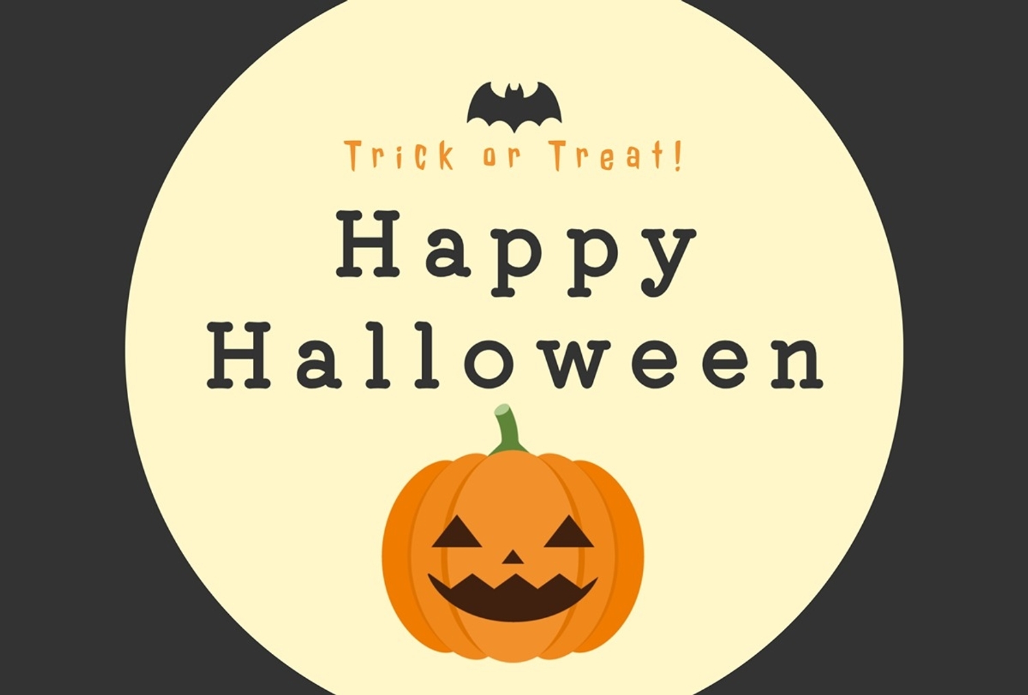 かぼちゃと月のハロウィンメッセージカードの無料メッセージカードテンプレート 26607 - デザインAC, image size:1500x1014