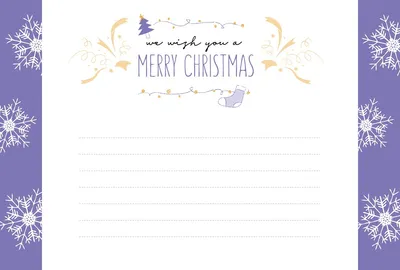 淡いパープルクリスマスカード, message card, message card template