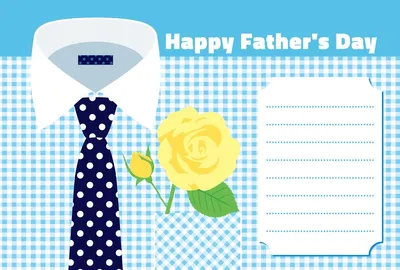父の日メッセージカード　ネクタイ１, message card, message card template