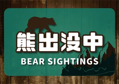 レトロ看板風　熊出没中, Poster, Poster template