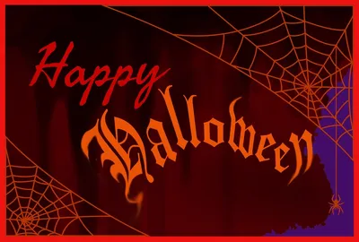 クモの巣デザインのハロウィンカード, メッセージカード, メッセージカードテンプレート