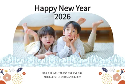 ナチュラルフォト年賀状2026, 年賀状, 年賀状テンプレート