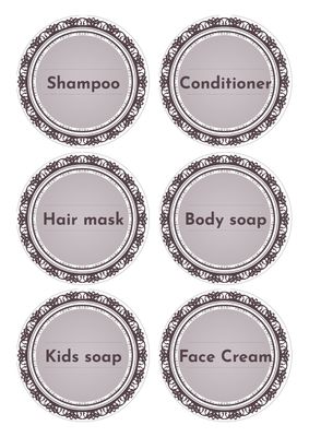 丸型バス用品ラベル