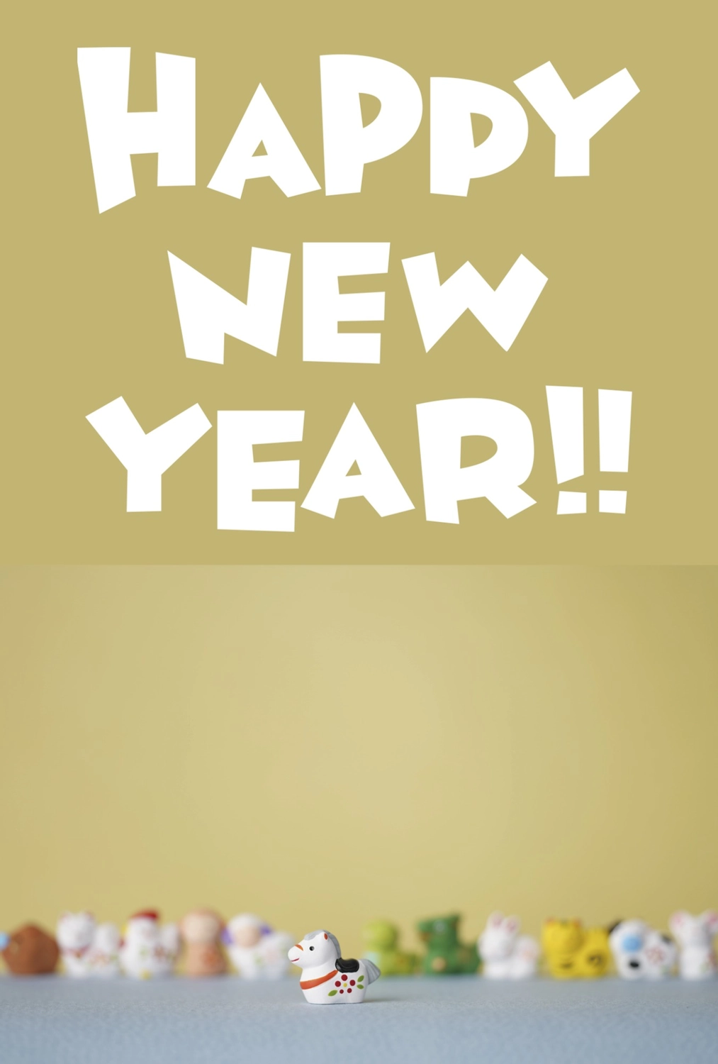 土鈴と仲間たち年賀状, happy, new, year, 年賀状テンプレート