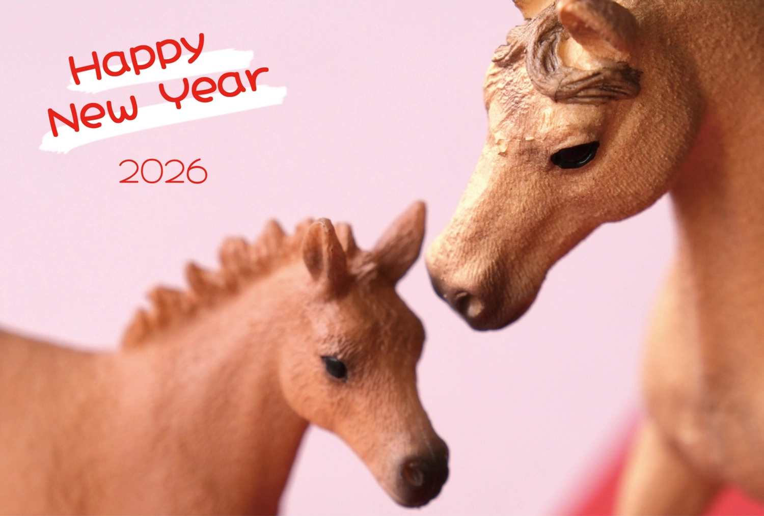 親子馬のアップ年賀状, happy, new, year, 年賀状テンプレート