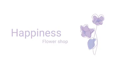 紫の花が描かれたフラワーショップカード, 販促ツール, 販促ツールテンプレート