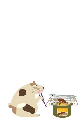 秋のグリーティングカード（ネズミとバーベキュー）, message card, message card template