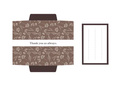 落ち着いた花柄ポチ袋テンプレートデザイン
, Letter, Letter template
