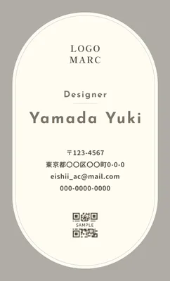 グレー基調のミニマルな縦型デザイナー名刺
, Business Card, Business Card template