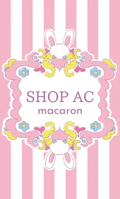 ストライプにうさぎと花のロゴデザインのショップのポイントカード, 販促ツール, 販促ツールテンプレート