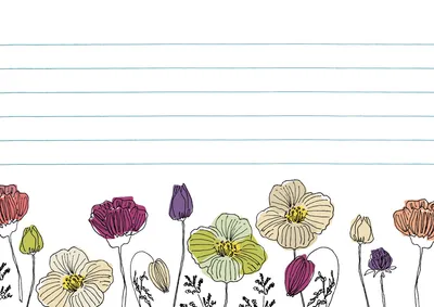 花畑ラインの植物便箋
, 편지지, 편지지 템플릿