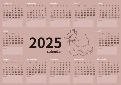 2025年のマントをつけた蛇のカレンダー, Calendar, Calendar template