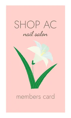 ユリの花のイラストのネイルサロンのポイントカード, 販促ツール, 販促ツールテンプレート