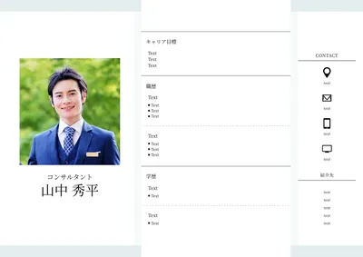 水色サイドラインの職務経歴書
, A4, A4 template