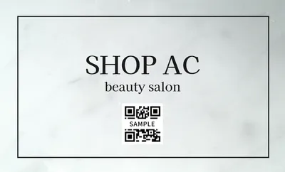 大理石柄の背景に二次元コードの入った美容院のポイントカード, Sales promotion tool, Sales promotion tool template