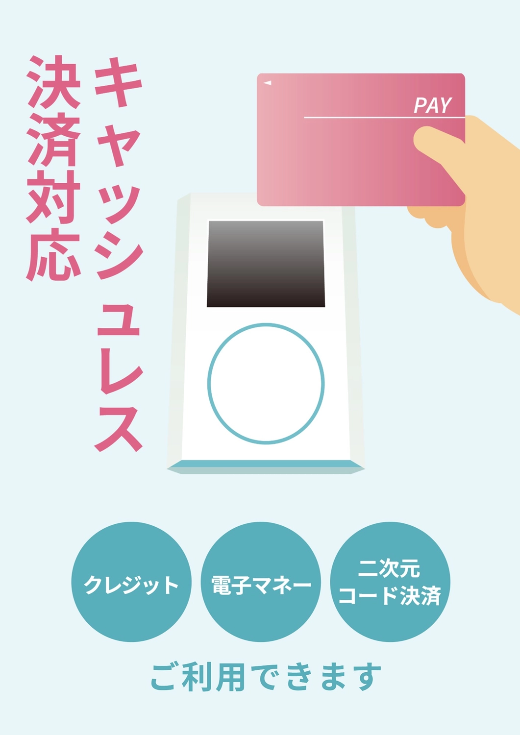 キャッシュレス決済ポスター（カードリーダー）, ショップ, キャッシュレス決済, 対応, ポスターテンプレート