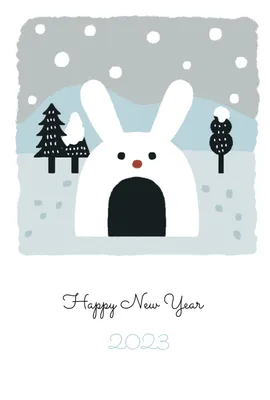 うさぎのかまくら年賀状, 年賀状, 年賀状テンプレート