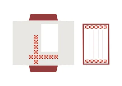 赤い格子柄の和風ポチ袋テンプレート
, Letter, Letter template