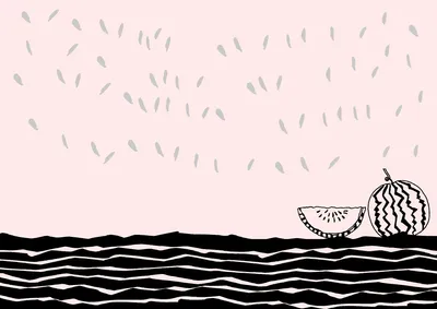 スイカと海模様のフルーツ便箋
, 便條紙, 便條紙 模板