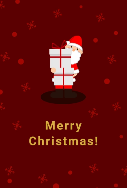 クリスマスカード（赤背景サンタ）, メッセージカード, メッセージカードテンプレート