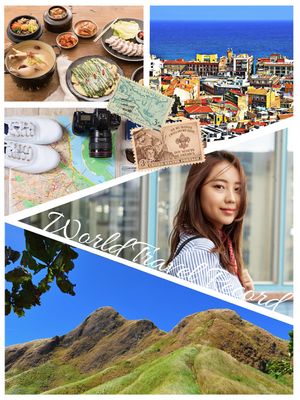 世界旅行コラージュデザイン