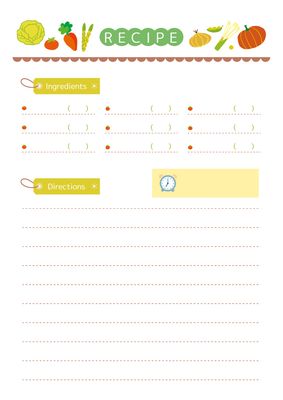 野菜モチーフのかわいいレシピメモカード