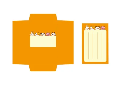 動物がのぞくかわいい便箋ぽち袋
, Letter, Letter template
