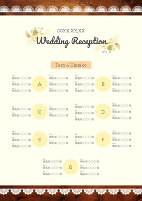 ナチュラルレース席次表デザイン