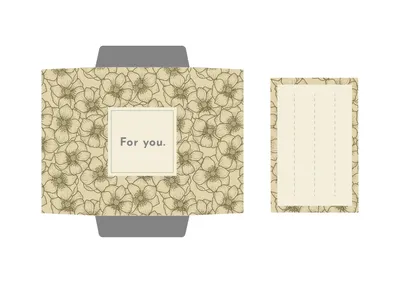 線画フラワーのシンプルポチ袋テンプレートデザイン
, Letter, Letter template