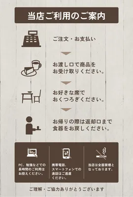 カフェ利用フローデザイン, 販促ツール, 販促ツールテンプレート