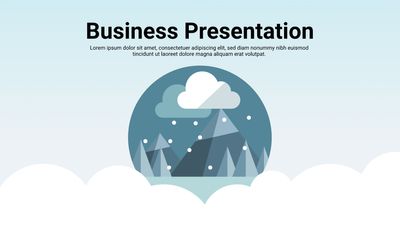 雪山イラストのプレゼンテーションテンプレート