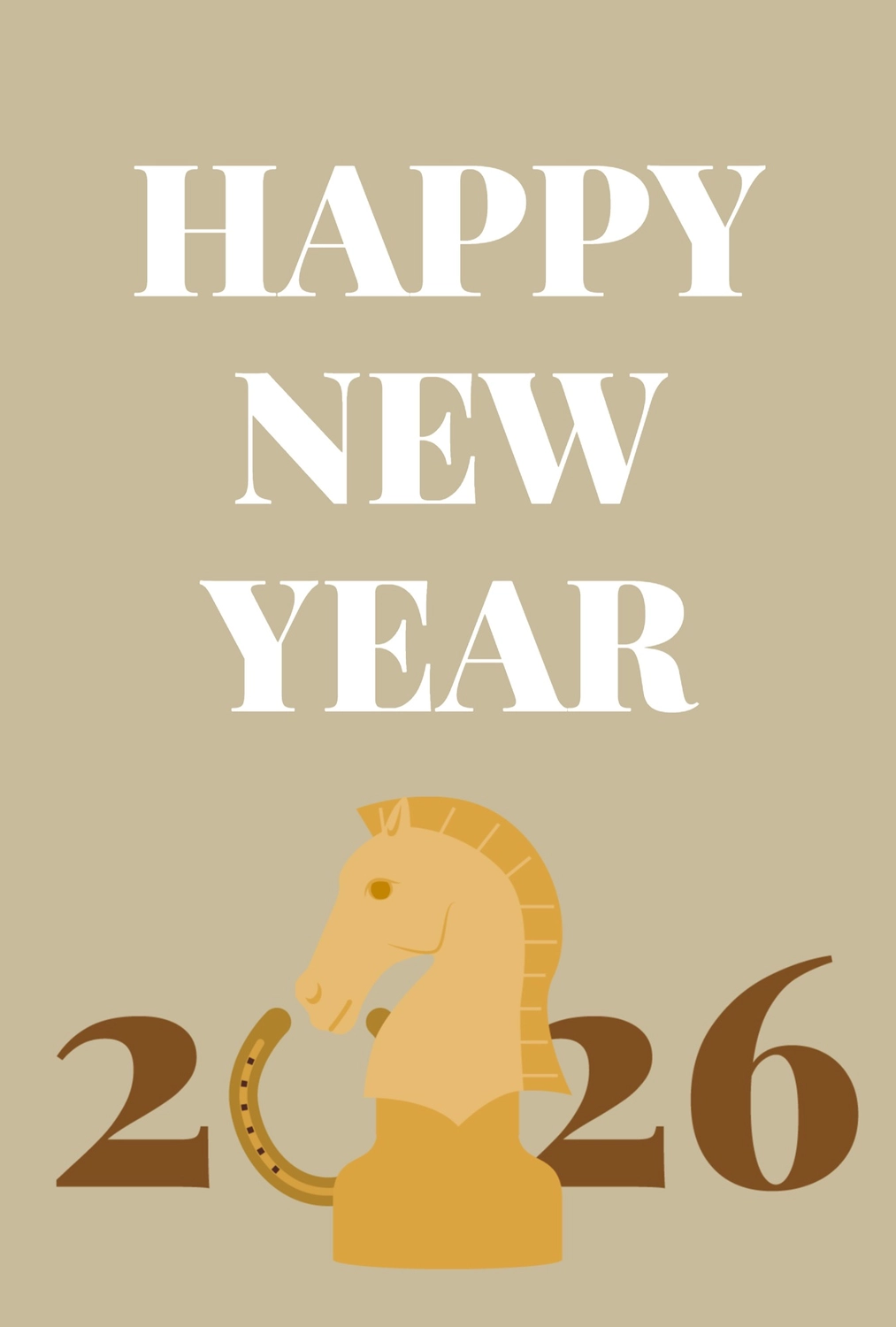 2026 馬の横顔 年賀状, happy, new, year, 年賀状テンプレート
