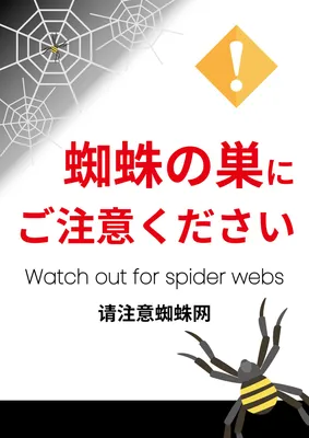 蜘蛛の巣注意の警告ポスターデザイン
, Áp phích, Áp phích mẫu