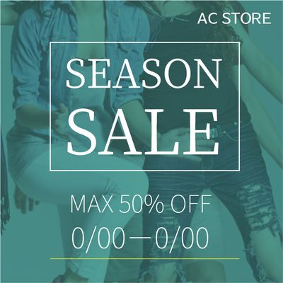 女性の写真を使ったシーズンセールの広告
