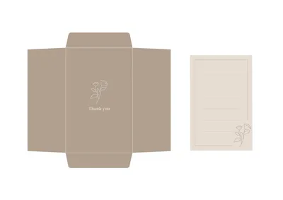 ベージュ色のナチュラルなポチ袋と便箋セット
, 便箋, 便箋テンプレート