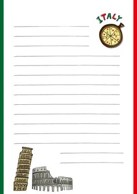 イタリアモチーフの海外便箋
, 便箋, 便箋テンプレート