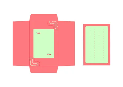 珊瑚色のシンプルな便箋ぽち袋
, Letter, Letter template